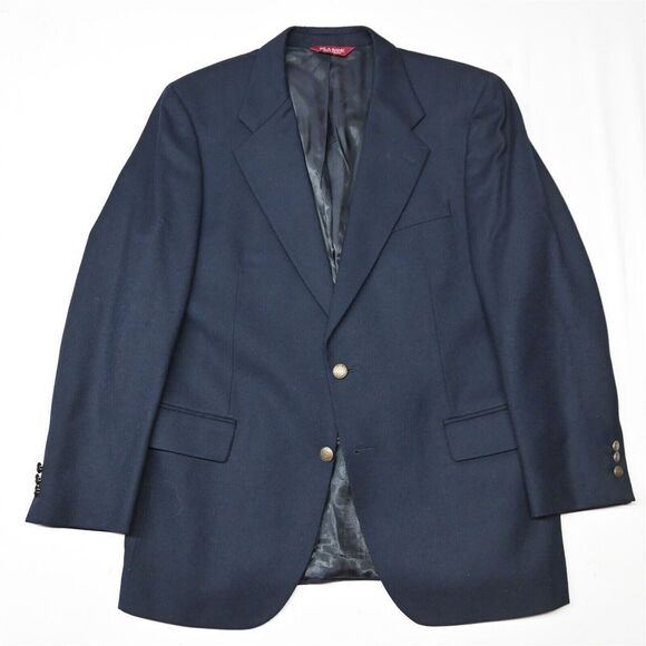 Vtg Jos A Bank 42R Navy Lanerossi Cashmere Wool Flannel Blazer Sport Coat Jacket